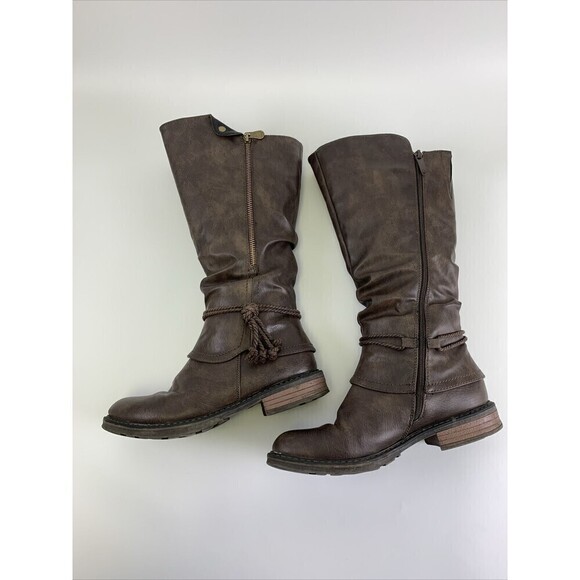 Patrizia Spring Step Museropett Boot Tall Brown Faux Leather Faux Fur Lined 7 - Picture 8 of 14